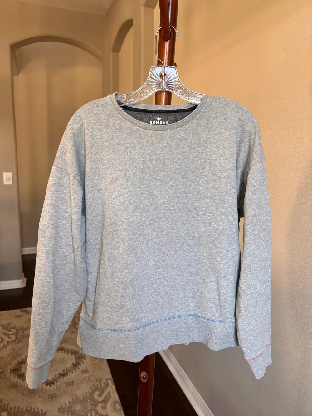 Bombas Men's Gray 100% Cotton Crewneck Pullover Sweatshirt XL